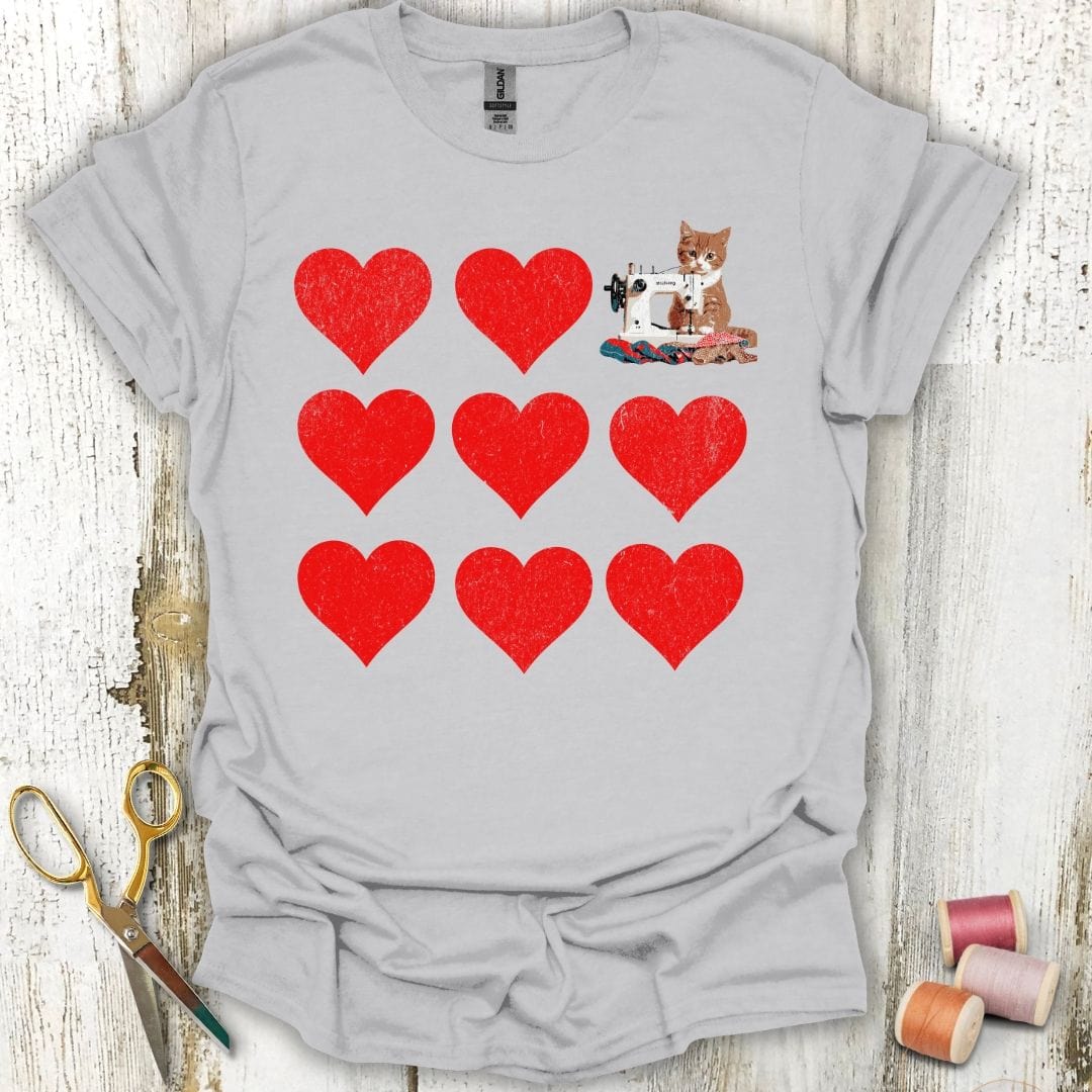 Cat And Hearts T-Shirt