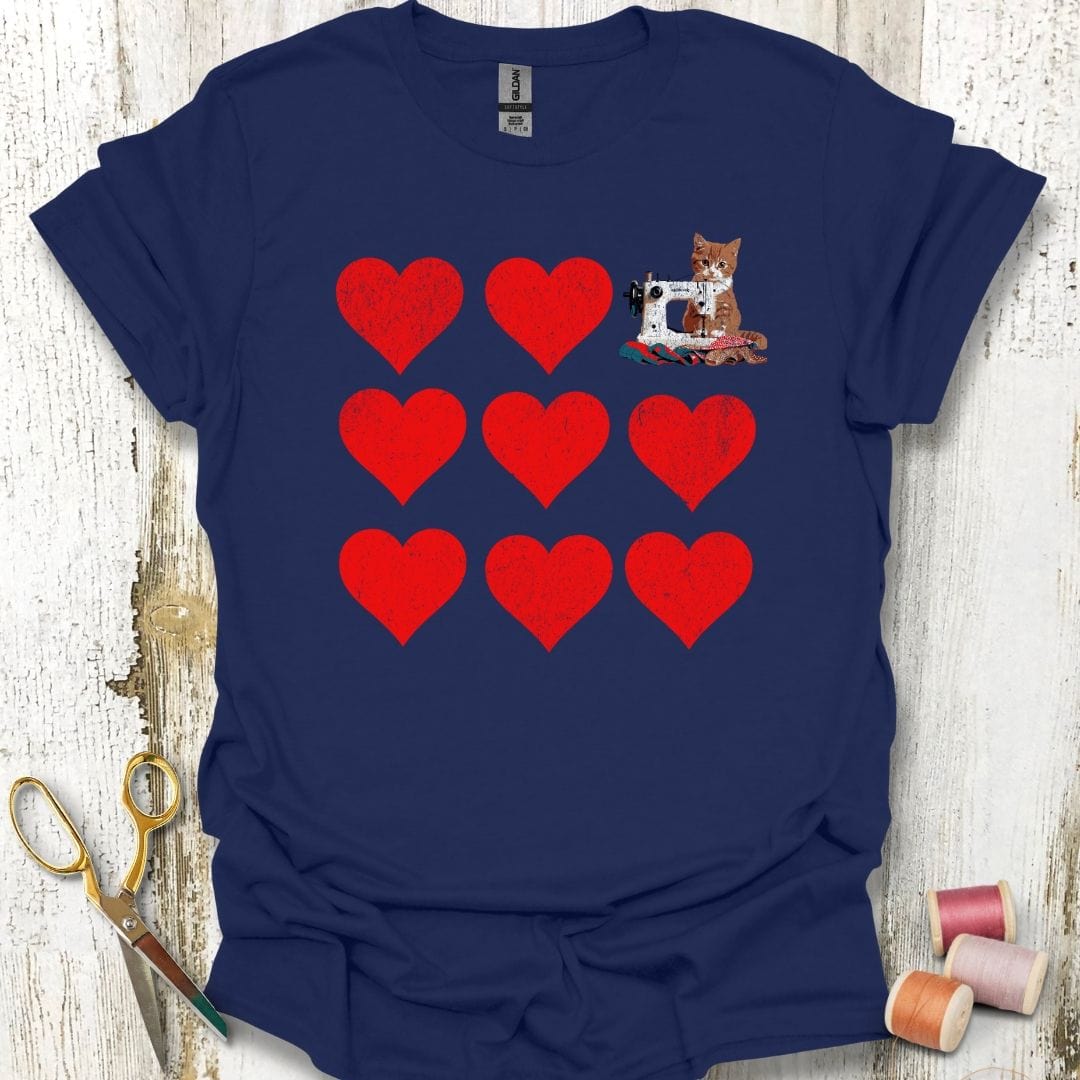 Cat And Hearts T-Shirt