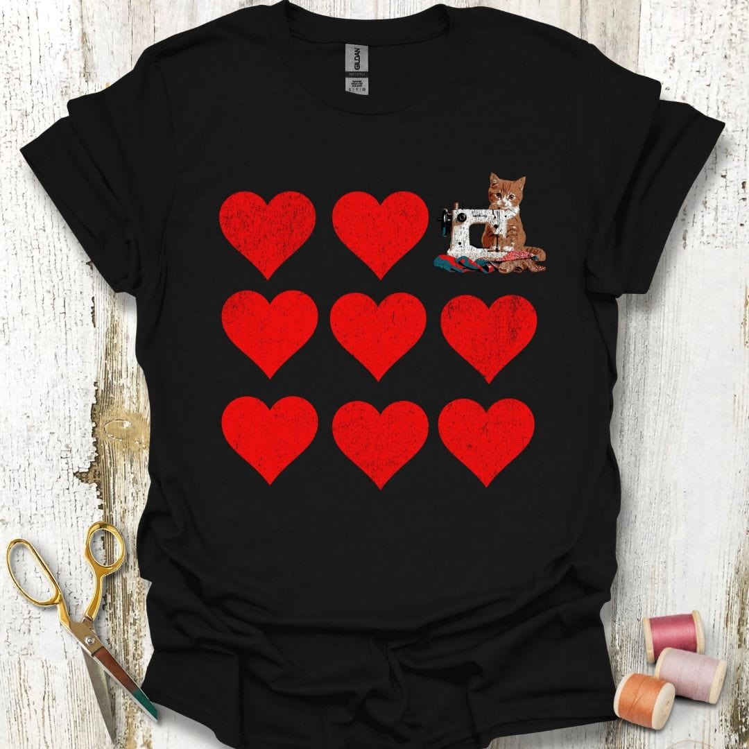 Cat And Hearts T-Shirt