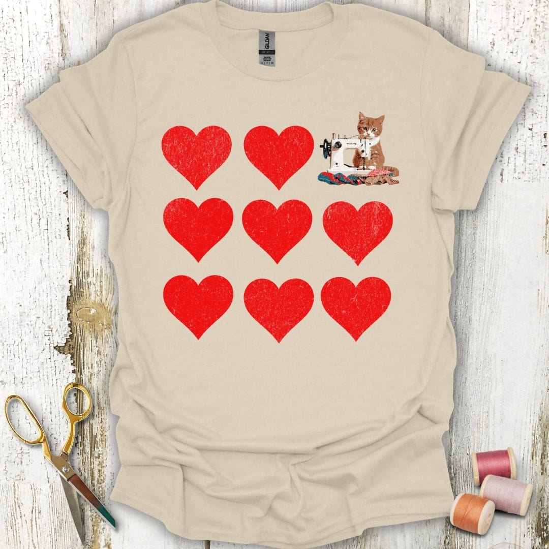 Cat And Hearts T-Shirt