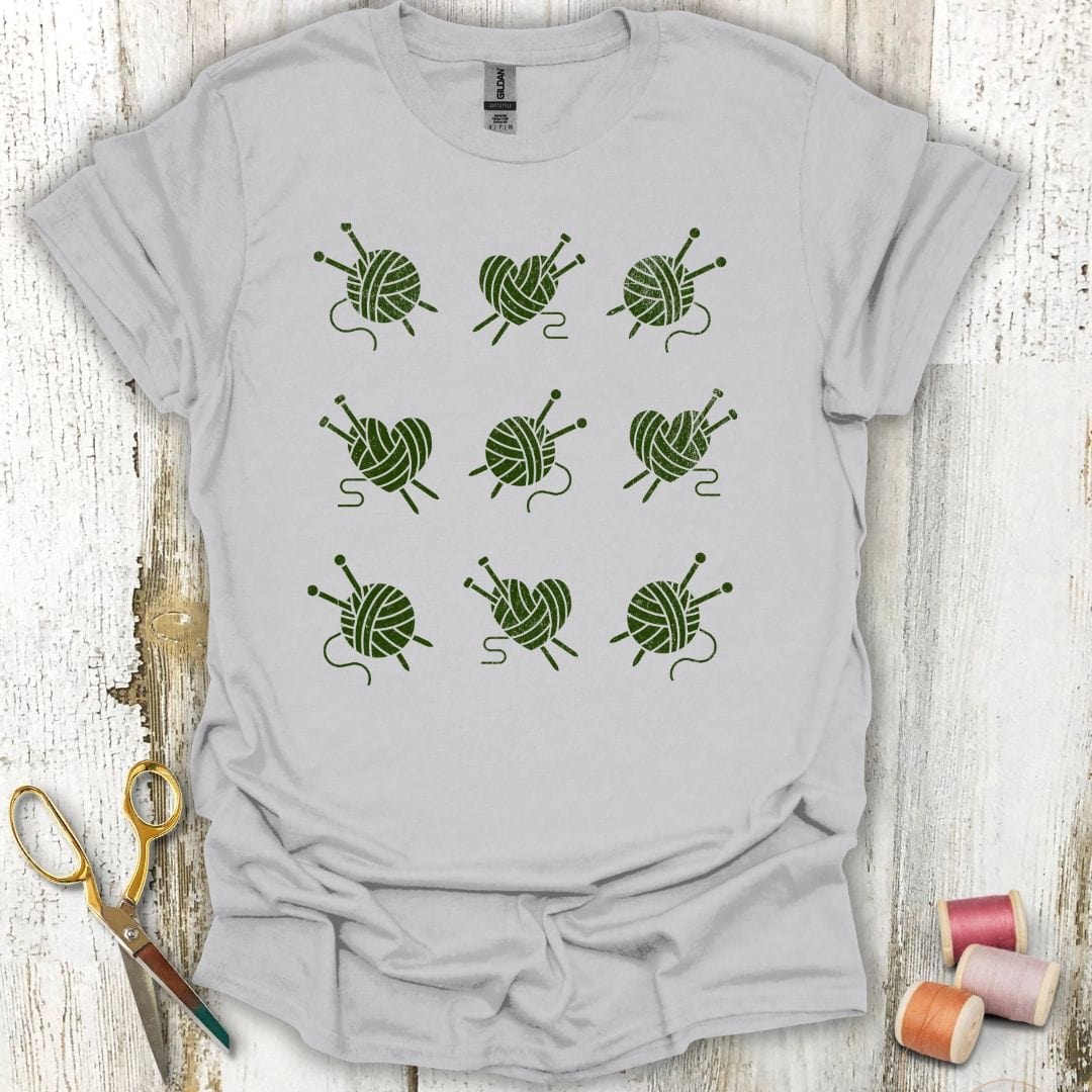 Knitting Grid Green T-Shirt