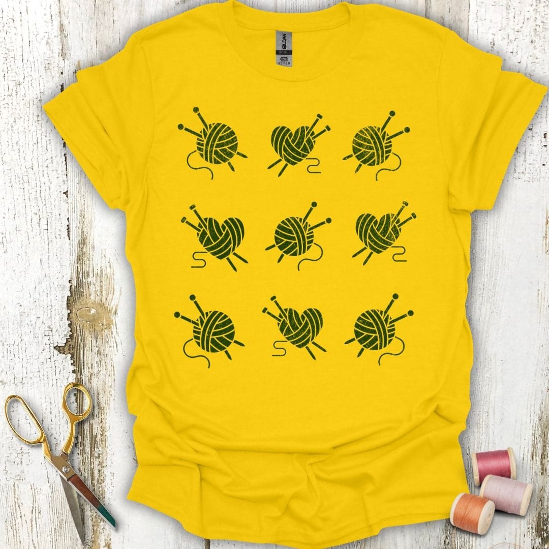 Knitting Grid Green T-Shirt