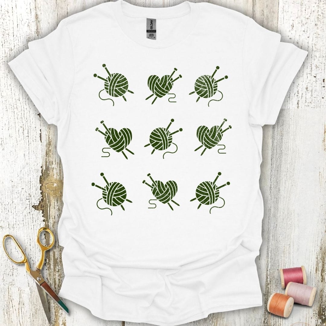 Knitting Grid Green T-Shirt