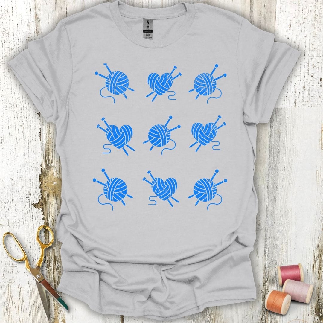 Knitting Grid Royal Blue T-Shirt