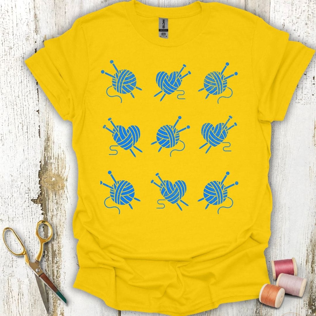 Knitting Grid Royal Blue T-Shirt