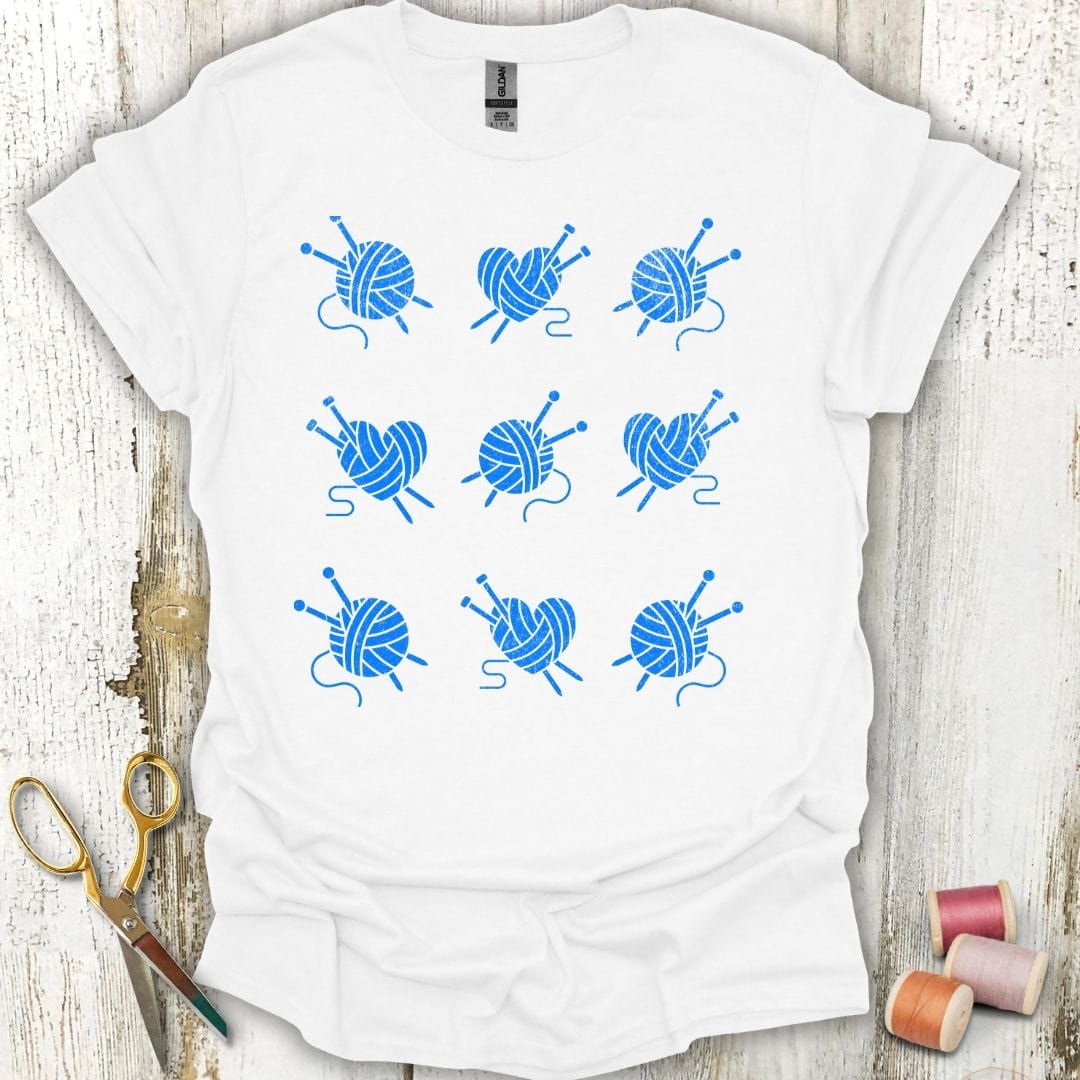 Knitting Grid Royal Blue T-Shirt