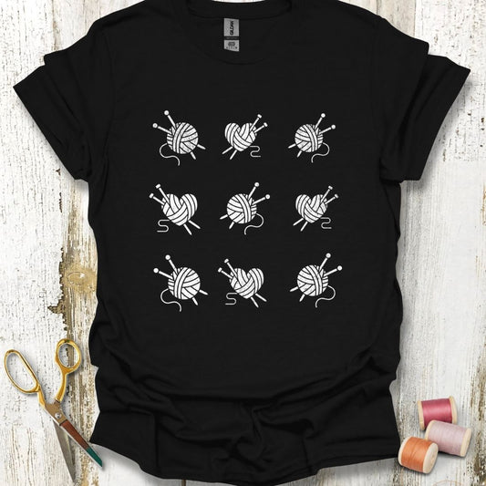 Knitting Grid White T-Shirt