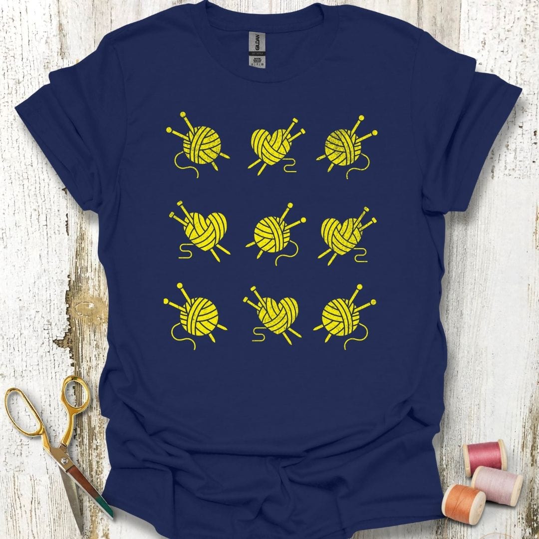Knitting Grid Yellow T-Shirt