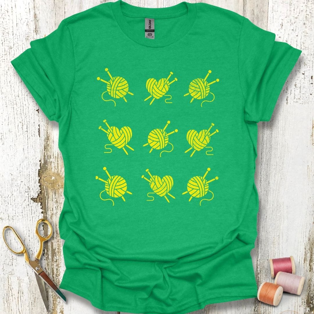 Knitting Grid Yellow T-Shirt