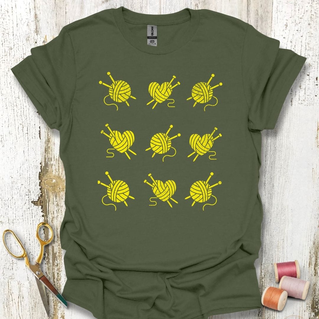 Knitting Grid Yellow T-Shirt