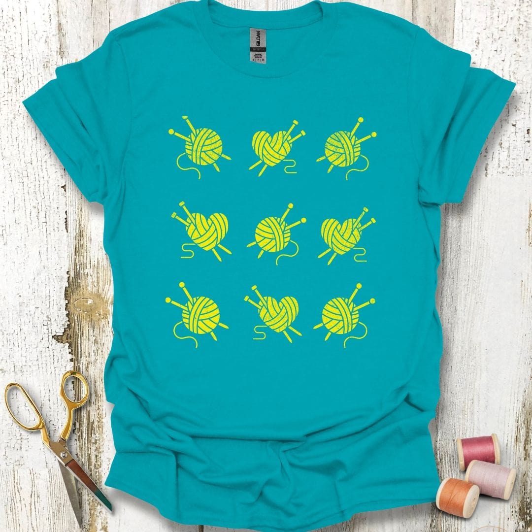 Knitting Grid Yellow T-Shirt