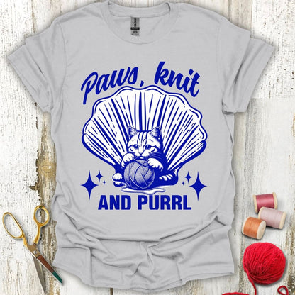 Funny Knitting Cat T-Shirt