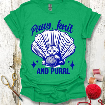 Funny Knitting Cat T-Shirt