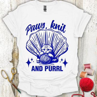 Funny Knitting Cat T-Shirt