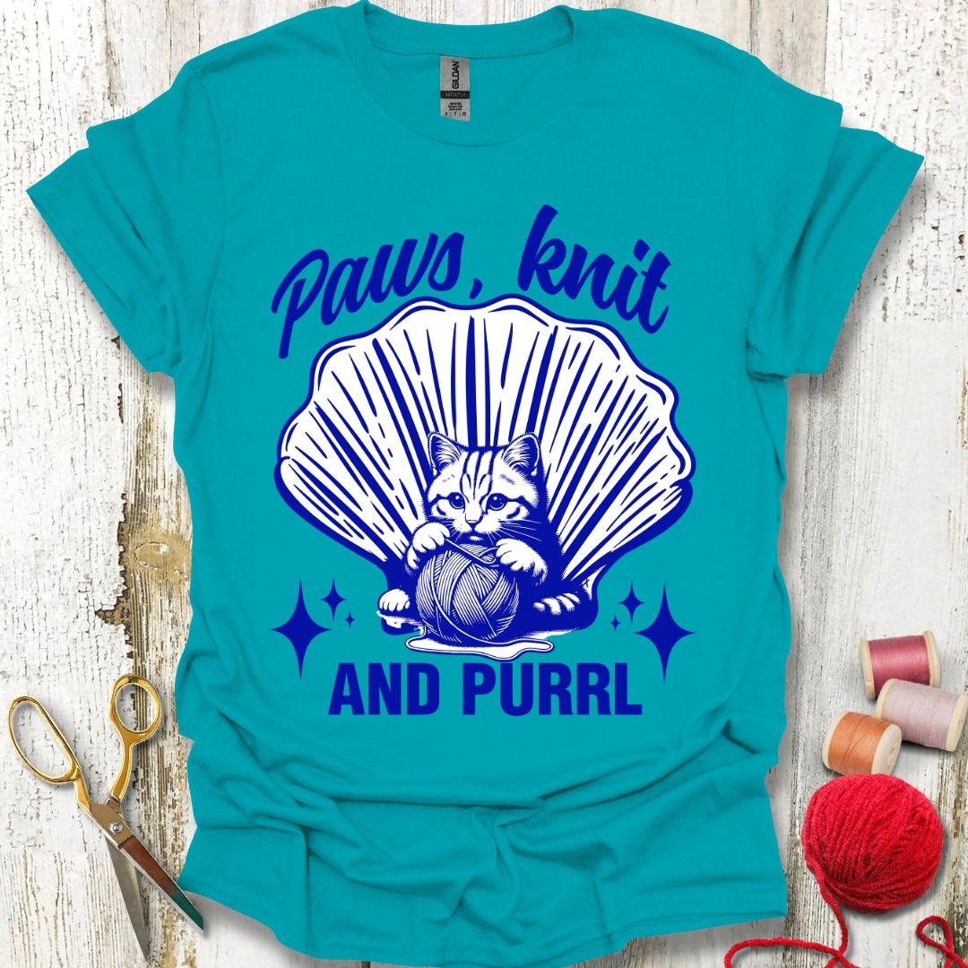 Funny Knitting Cat T-Shirt