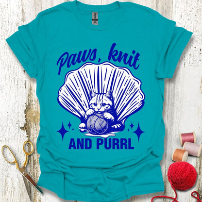 Funny Knitting Cat T-Shirt