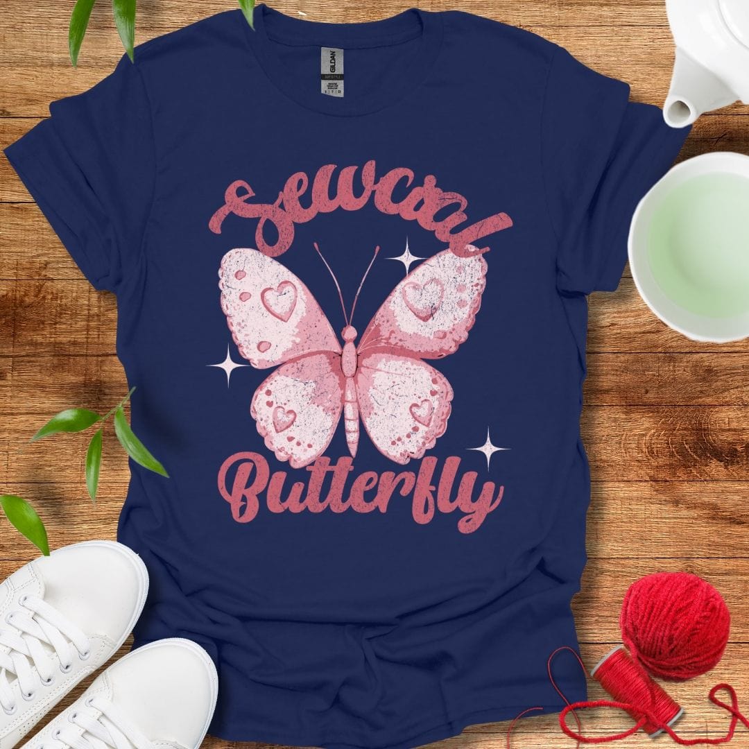 Pink Sewcial Butterfly Tee