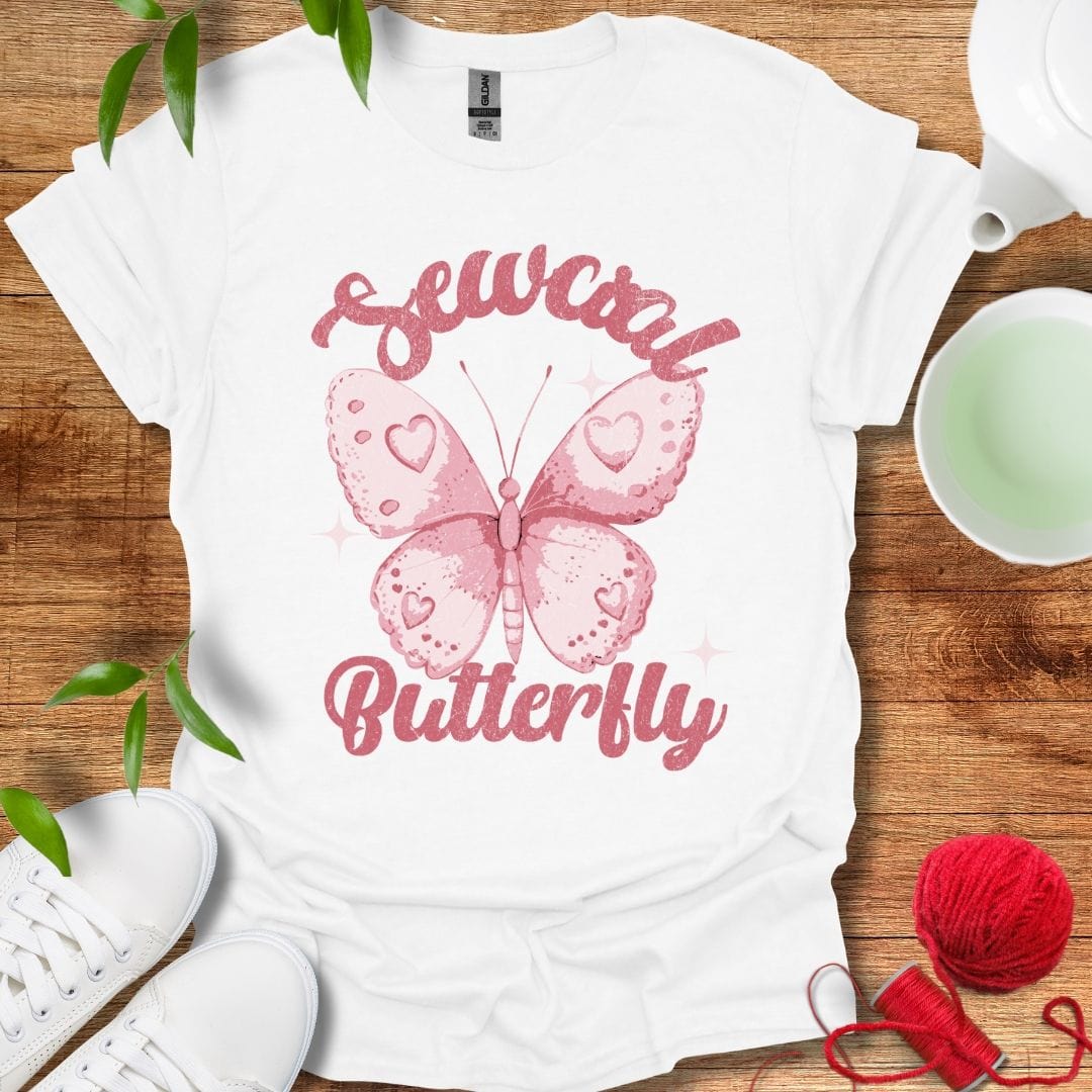 Pink Sewcial Butterfly Tee