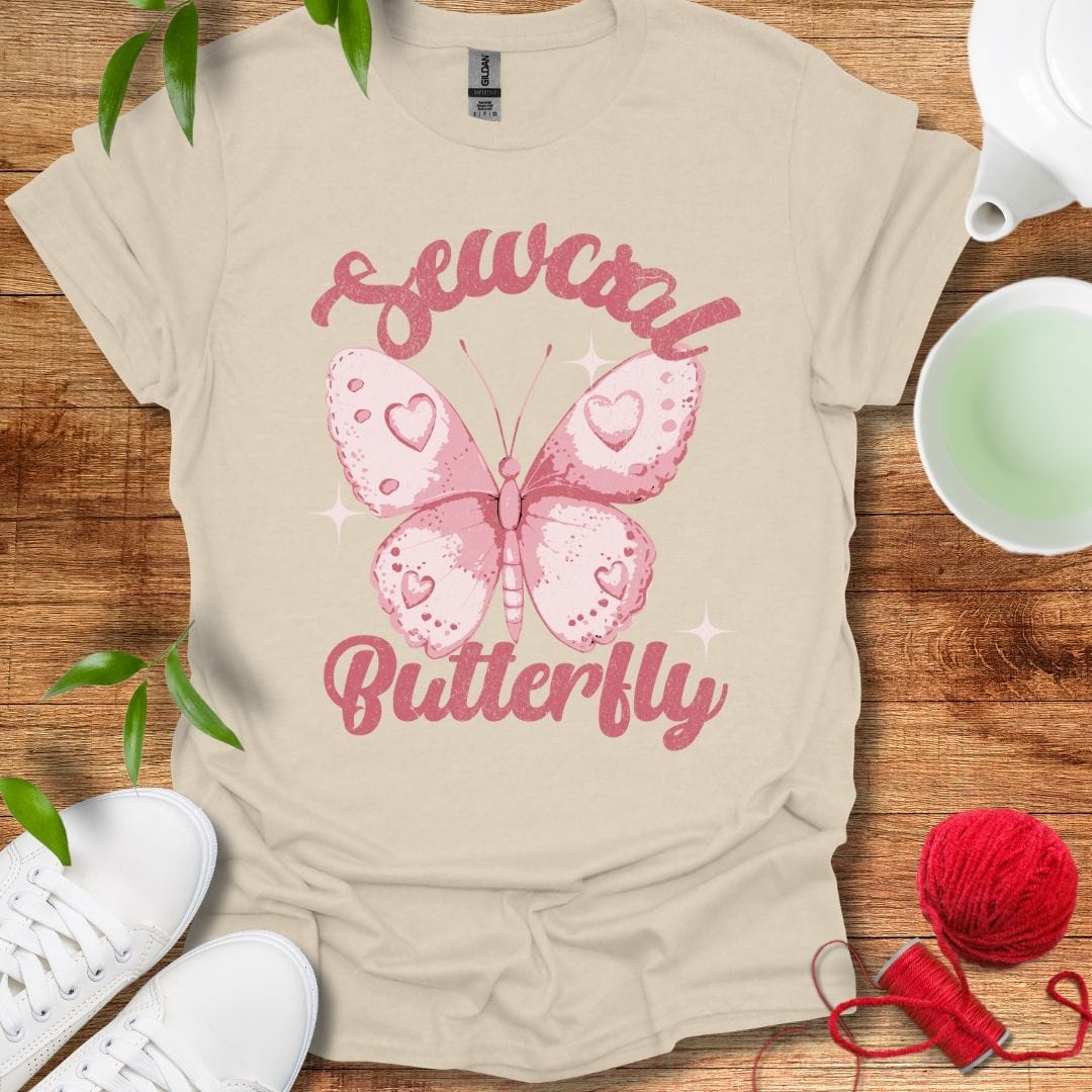 Pink Sewcial Butterfly Tee