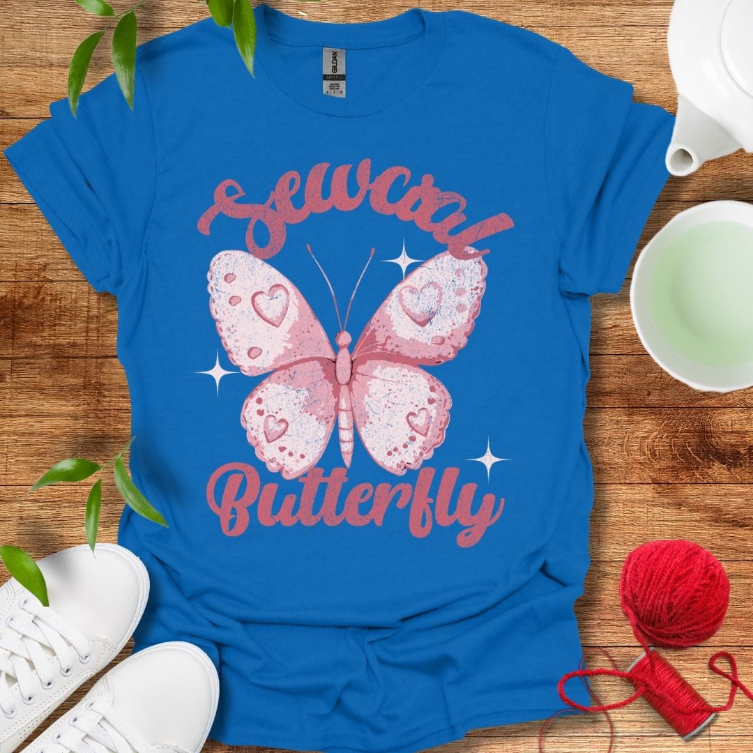 Pink Sewcial Butterfly Tee