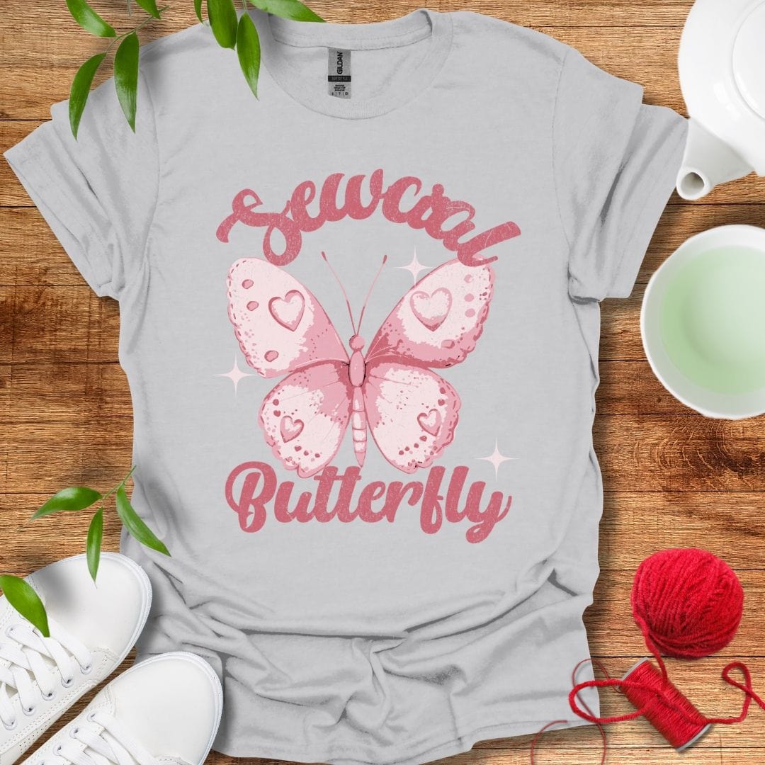 Pink Sewcial Butterfly Tee