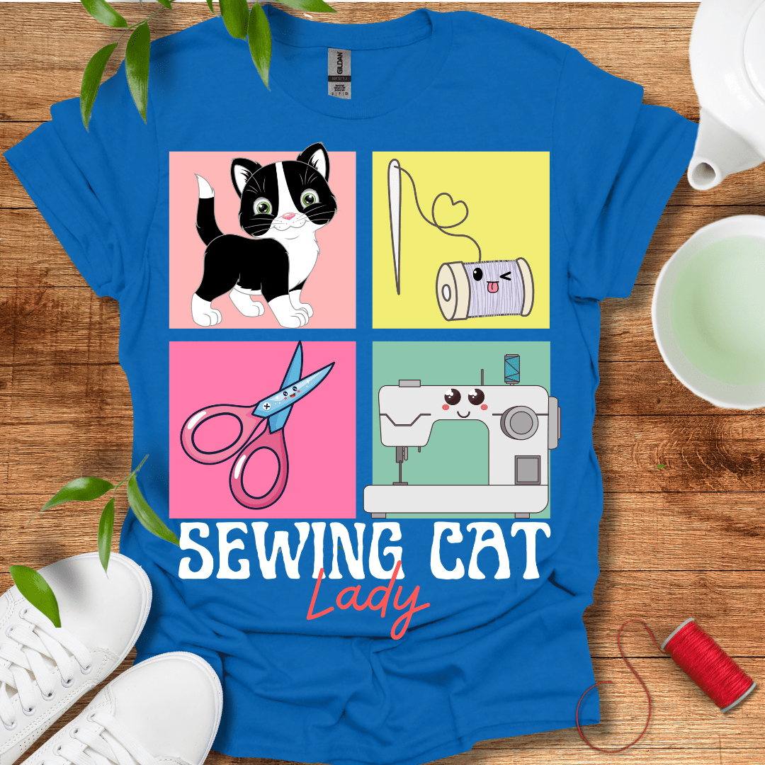 Sewing Black Cat T-Shirt