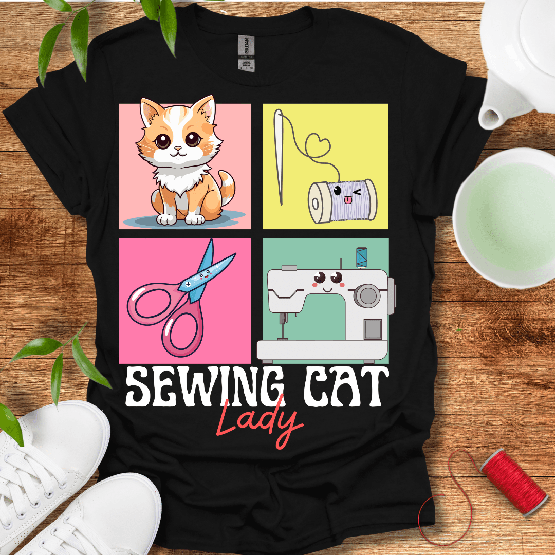 Sewing Ginger Cat T-Shirt