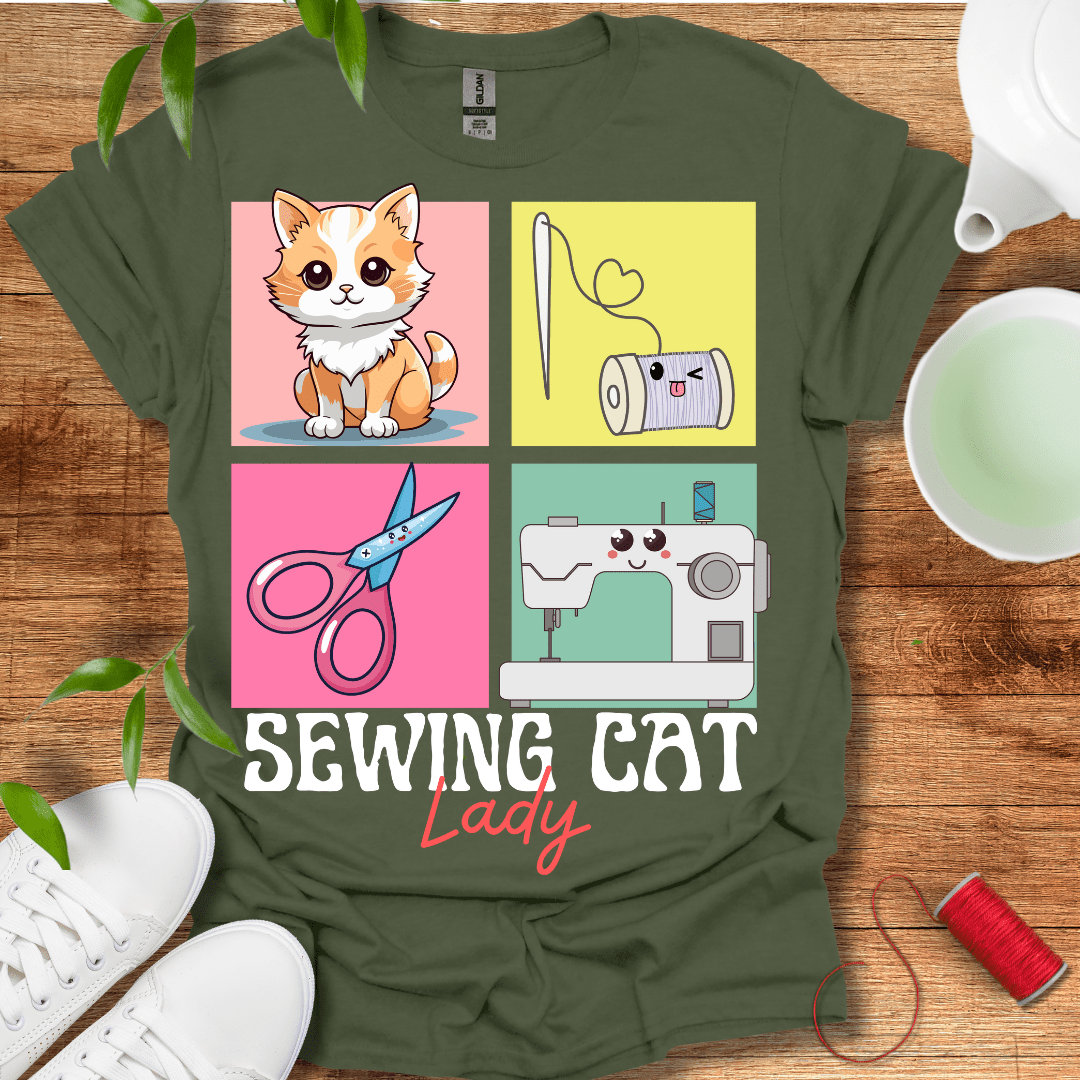 Sewing Ginger Cat T-Shirt