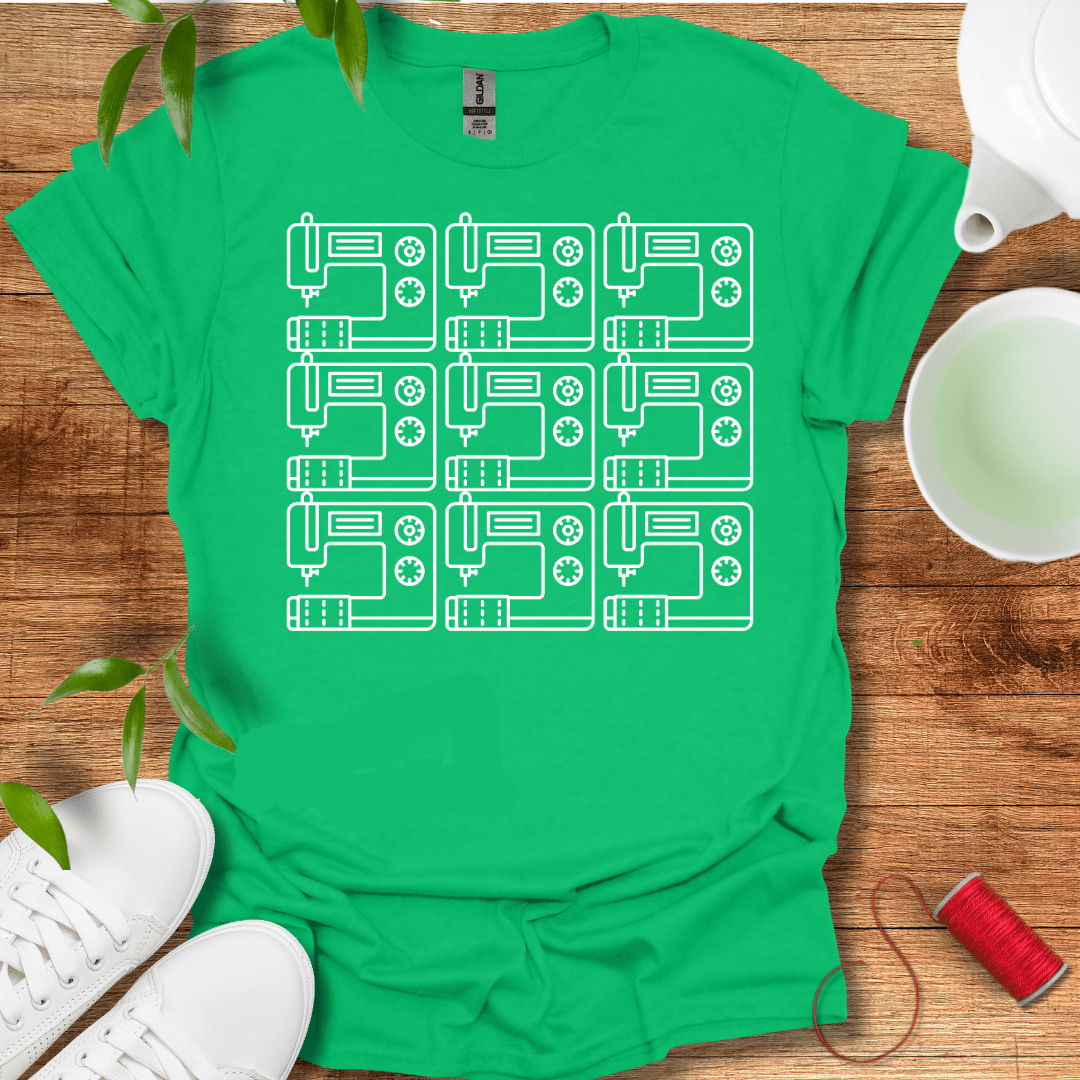 White Sewing Grid T-Shirt