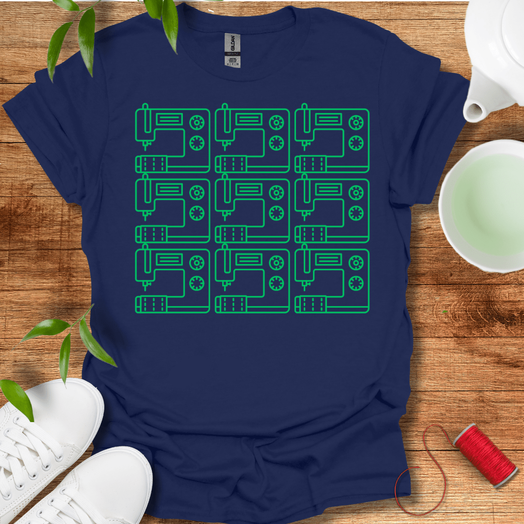 Green Sewing Grid T-Shirt