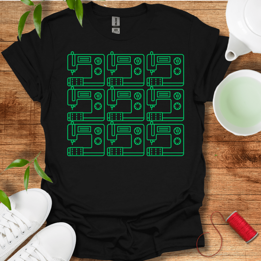 Green Sewing Grid T-Shirt