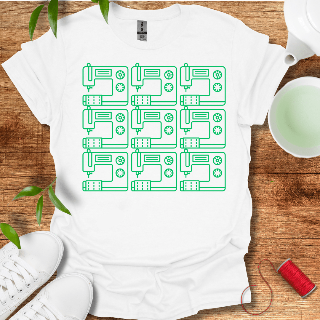 Green Sewing Grid T-Shirt