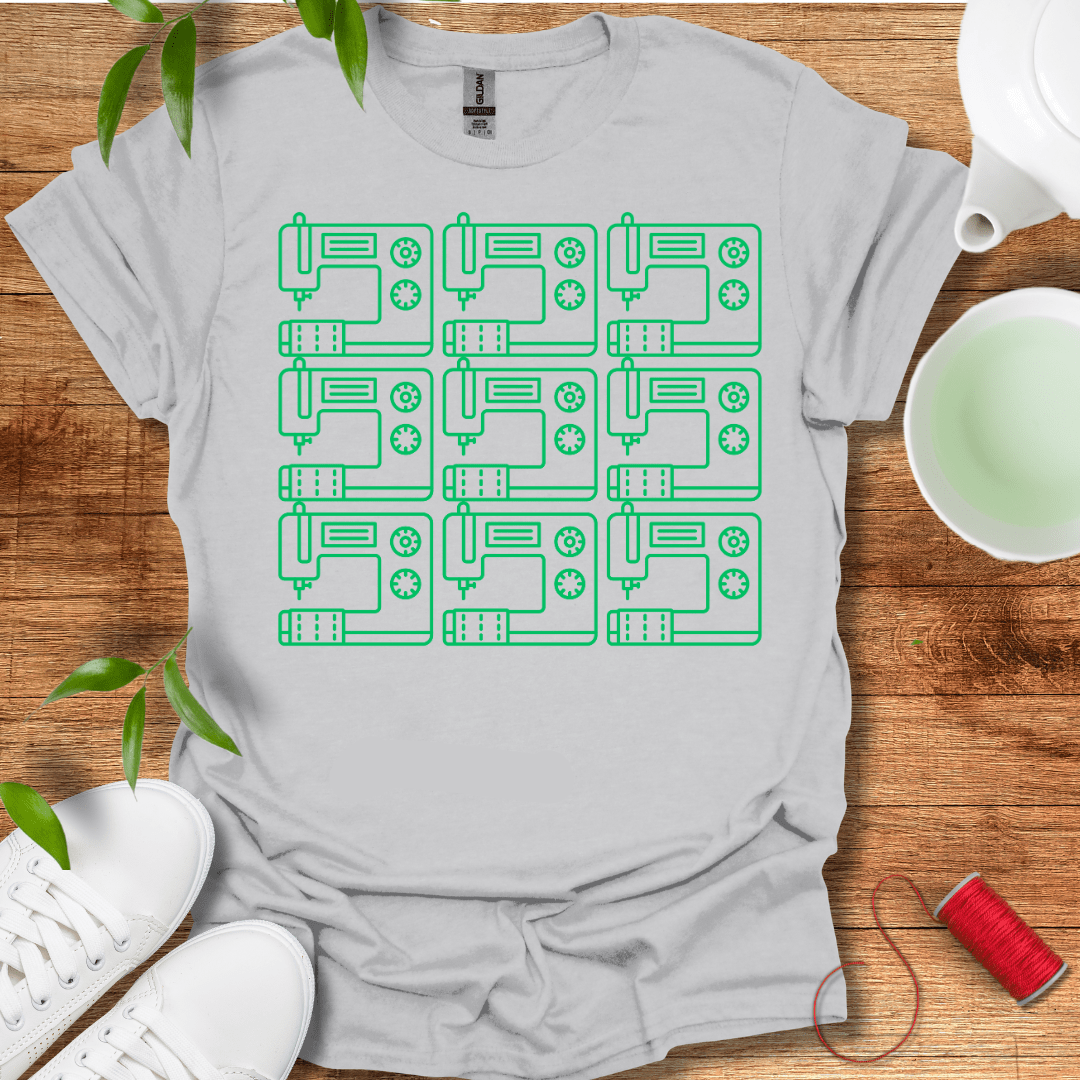 Green Sewing Grid T-Shirt