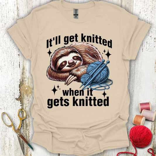 Funny Slow Knitting Sloth T-Shirt