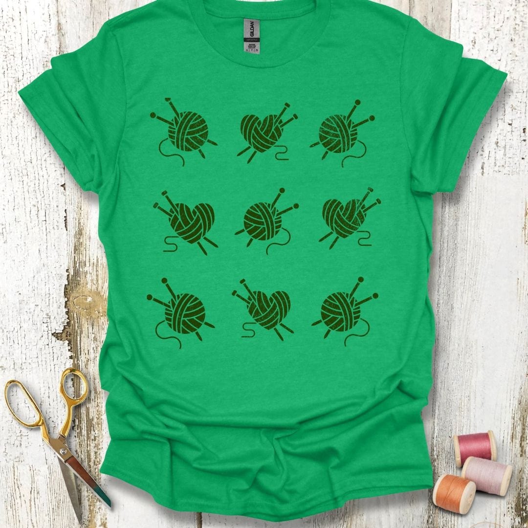 Knitting Grid Green T-Shirt